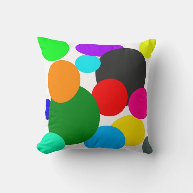 Abstracte Art Turquoise Green Blue Kussen (Voorkant)