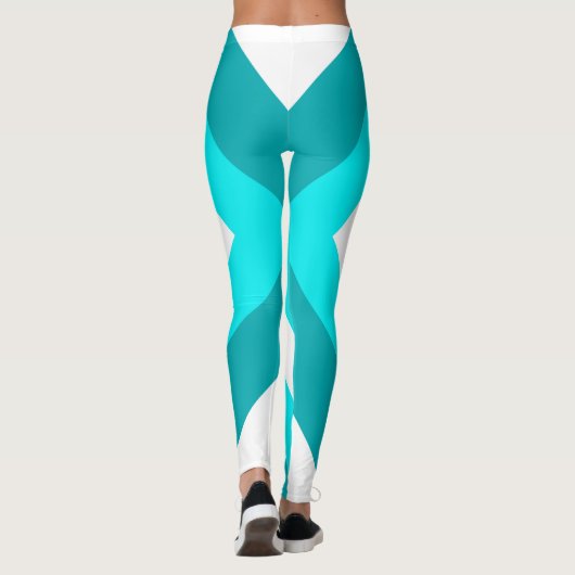 Abstracte Art Turquoise Green Blue Leggings (Achterkant)