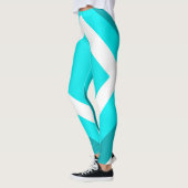 Abstracte Art Turquoise Green Blue Leggings (Links)