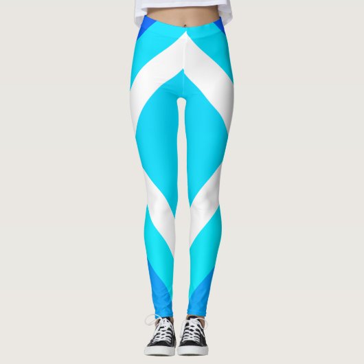 Abstracte Art Turquoise Green Blue Leggings (Voorkant)
