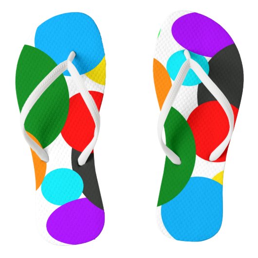 Abstracte Art Turquoise Green Blue Teenslippers (Voetbed)