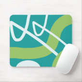 Abstracte Art Turquoise Lime Green White Muismat (Met muis)