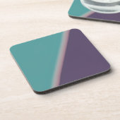 Abstracte Art Turquoise Paars Bier Onderzetter (Linkerzijde)