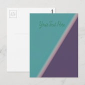 Abstracte Art Turquoise Paars Briefkaart (Voorkant / Achterkant)