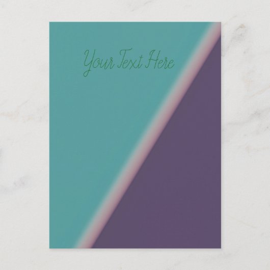 Abstracte Art Turquoise Paars Briefkaart (Voorkant)