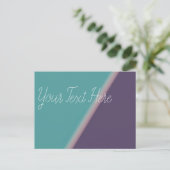 Abstracte Art Turquoise Paars Briefkaart (Staand voorkant)