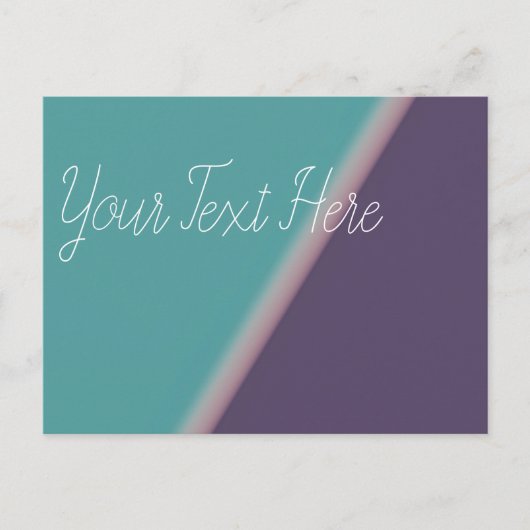 Abstracte Art Turquoise Paars Briefkaart (Voorkant)