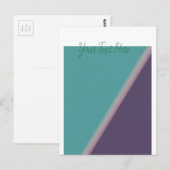 Abstracte Art Turquoise Paars Briefkaart (Voorkant / Achterkant)