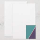 Abstracte Art Turquoise Paars Briefpapier (Voorkant / Achterkant)
