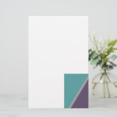 Abstracte Art Turquoise Paars Briefpapier (Staand voorkant)