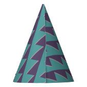 Abstracte Art Turquoise Paars Feesthoedjes (Achterkant)