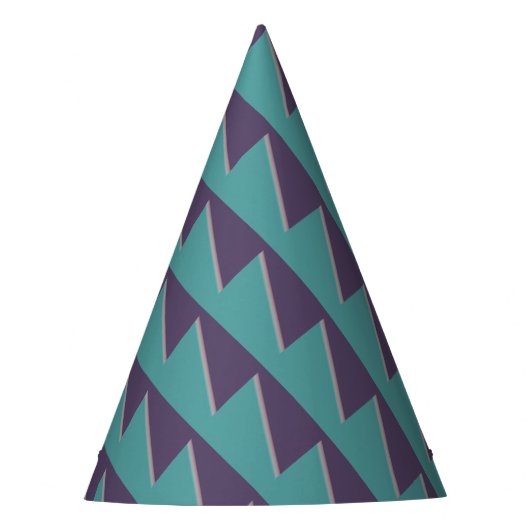 Abstracte Art Turquoise Paars Feesthoedjes (Voorkant)