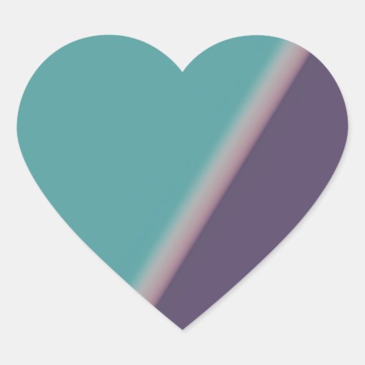 Abstracte Art Turquoise Paars Hart Sticker (Voorkant)