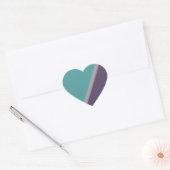 Abstracte Art Turquoise Paars Hart Sticker (Envelop)