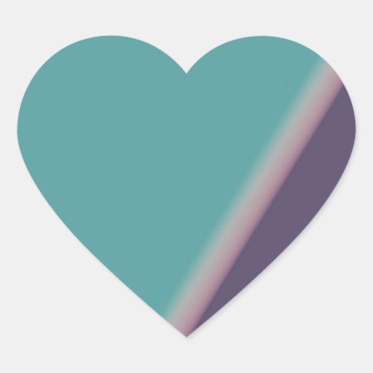 Abstracte Art Turquoise Paars Hart Sticker (Voorkant)