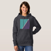 Abstracte Art Turquoise Paars Hoodie (Voorkant volledig)