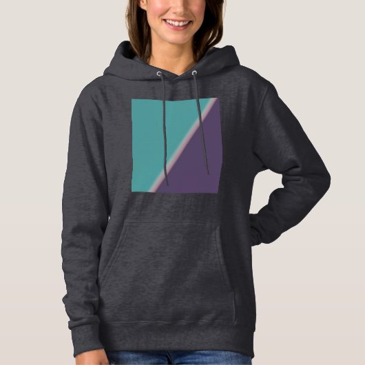 Abstracte Art Turquoise Paars Hoodie (Voorkant)