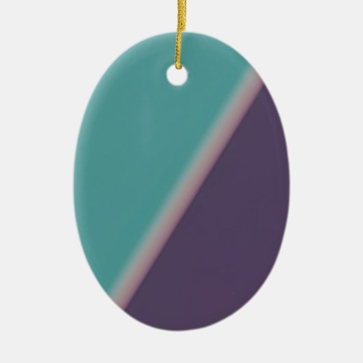Abstracte Art Turquoise Paars Keramisch Ornament (Voorkant)