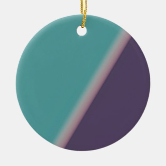 Abstracte Art Turquoise Paars Keramisch Ornament (Voorkant)