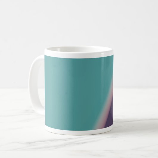 Abstracte Art Turquoise Paars Koffiemok (Voorkant links)