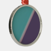 Abstracte Art Turquoise Paars Metalen Ornament (Rechts)
