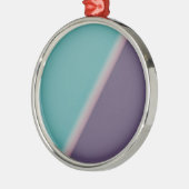 Abstracte Art Turquoise Paars Metalen Ornament (Links)