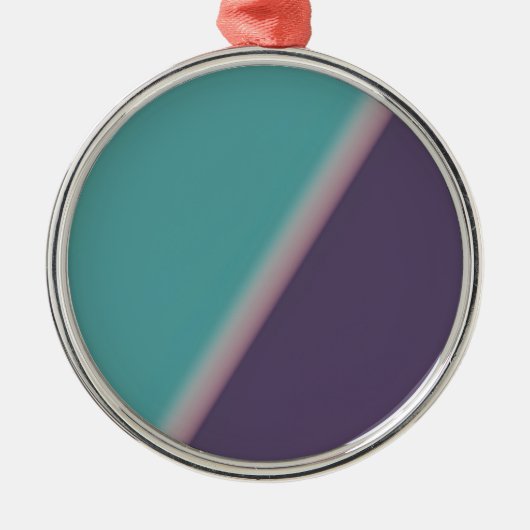 Abstracte Art Turquoise Paars Metalen Ornament (Voorkant)