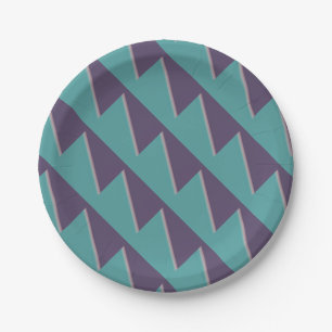 Abstracte Art Turquoise Paars Papieren Bordje