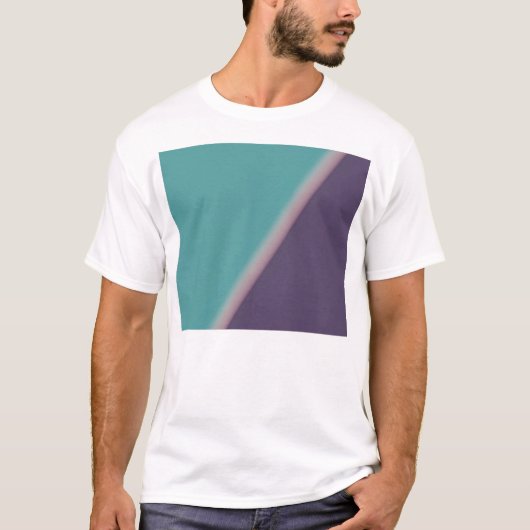 Abstracte Art Turquoise Paars T-shirt (Voorkant)