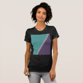 Abstracte Art Turquoise Paars T-shirt (Voorkant volledig)