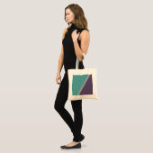Abstracte Art Turquoise Paars Tote Bag (Voorkant (model))