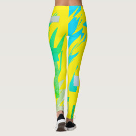 Abstracte Art Turquoise Pastel Colors Leggings