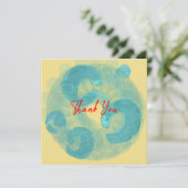 Abstracte art van Elegant Blue en Beige Waterverf Bedankkaart (Staand voorkant)