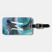 Abstracte art waterverf: aangepast in blauwdruk bagagelabel (Voorkant horizontaal)