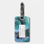 Abstracte art waterverf: aangepast in blauwdruk bagagelabel (Achterkant verticaal)
