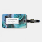 Abstracte art waterverf: aangepast in blauwdruk bagagelabel (Achterkant horizontaal)