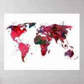 Abstracte Art Wereldkaart Poster (Voorkant)