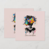 Abstracte artiest Afro Woman | Zwart-wit (Voorkant / Achterkant)