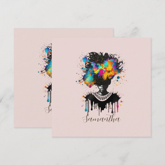 Abstracte artiest Afro Woman | Zwart-wit (Voorkant / Achterkant)