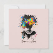 Abstracte artiest Afro Woman | Zwart-wit (Achterkant)