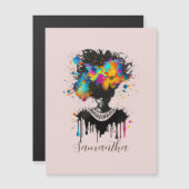 Abstracte artiest Afro Woman | Zwart-wit (Voorkant / Achterkant)