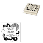 Abstracte artiest met rubberstempel (Gestempeld)