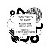 Abstracte artiest met rubberstempel (Afrduk)