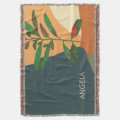 Abstracte Artistic Foliage Silhouet kleurenblokken Deken (Voorkant Verticaal)