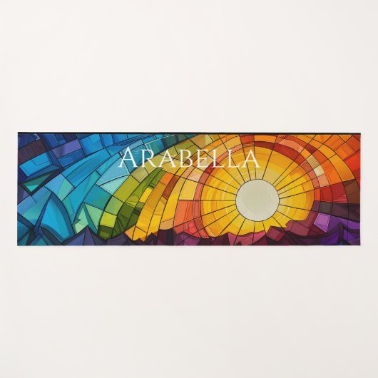 Abstracte Artistic Sunshine Yoga Mat (Voorkant (horizontaal))