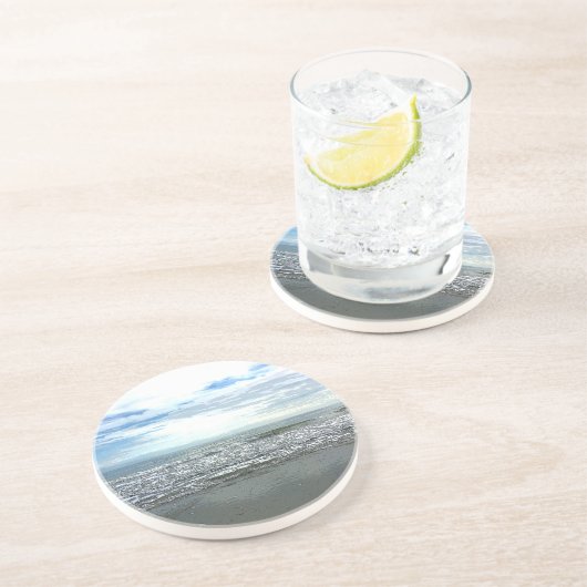 Abstracte, artistieke, auditieve wift zandsteen onderzetter (Zijkant)