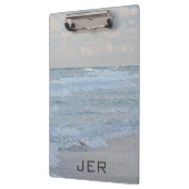 Abstracte artistieke blauwe groene oceaangolven klembord (Links)