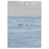 Abstracte artistieke blauwe groene oceaangolven klembord (Achterkant)
