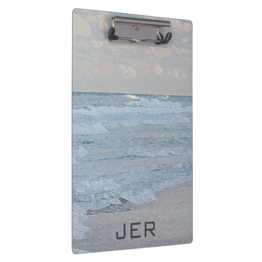 Abstracte artistieke blauwe groene oceaangolven klembord (Rechts)