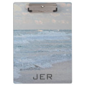 Abstracte artistieke blauwe groene oceaangolven klembord (Voorkant)